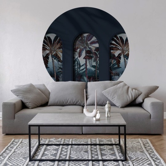 Wall Art Libra Graphite Robinson - mural koło w architektonicznym stylu