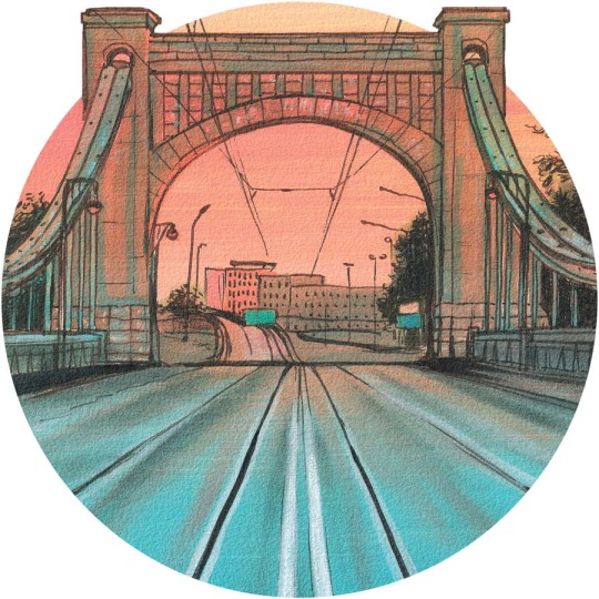 Wall Art Bridge - mural koło w Most Grunwaldzki