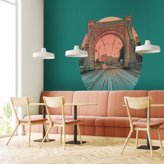 Wall Art Bridge - mural koło w Most Grunwaldzki