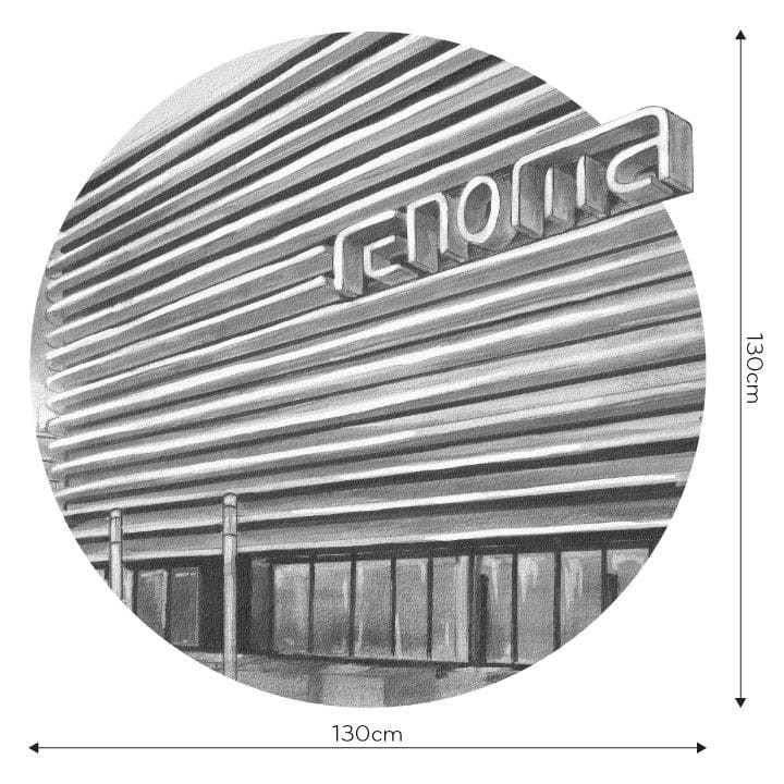 Wall Art Mall B&W - mural koło w architektonicznym stylu