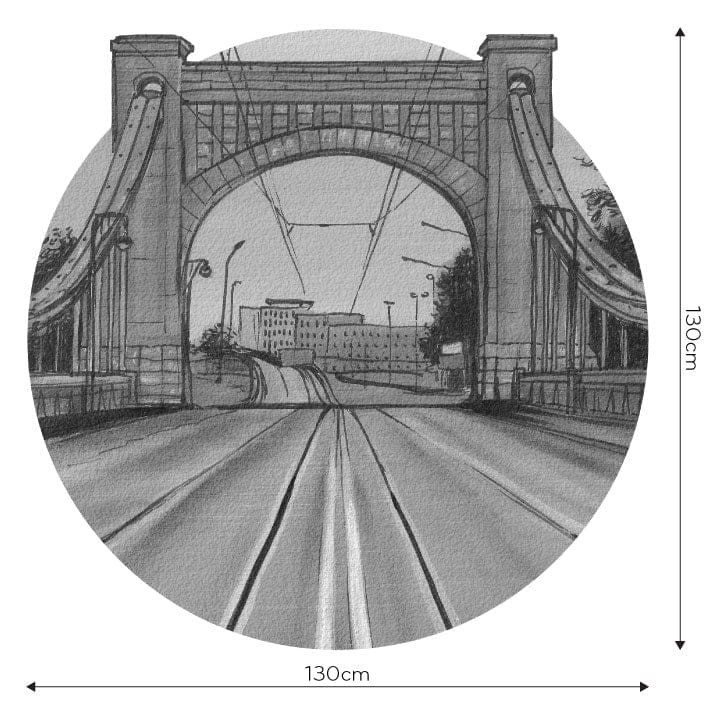 Wall Art Bridge B&W - mural koło w Most Grunwaldzki