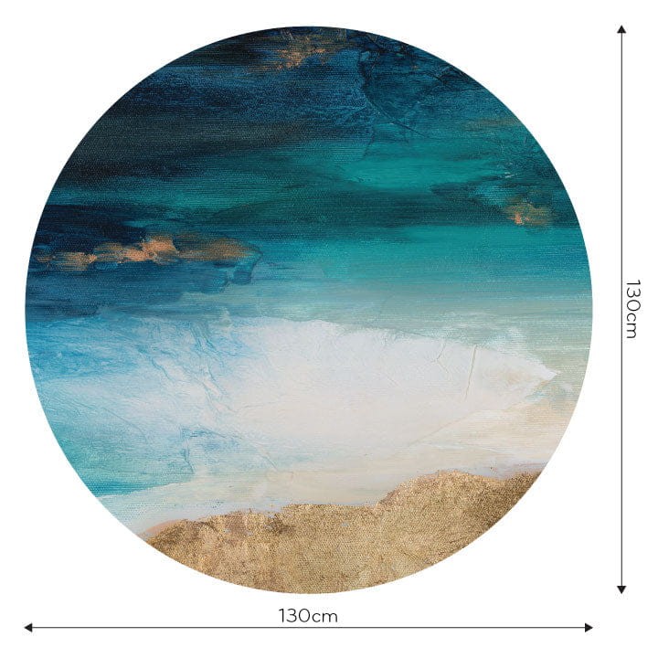 Wall Art Santorini - mural koło w morski krajobraz