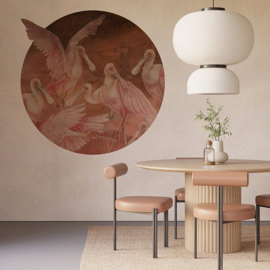 Wall Art Tempesta Ajaja - mural koło we flamingi