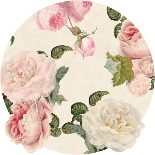 Wall Art Roses Cream - mural koło w róże