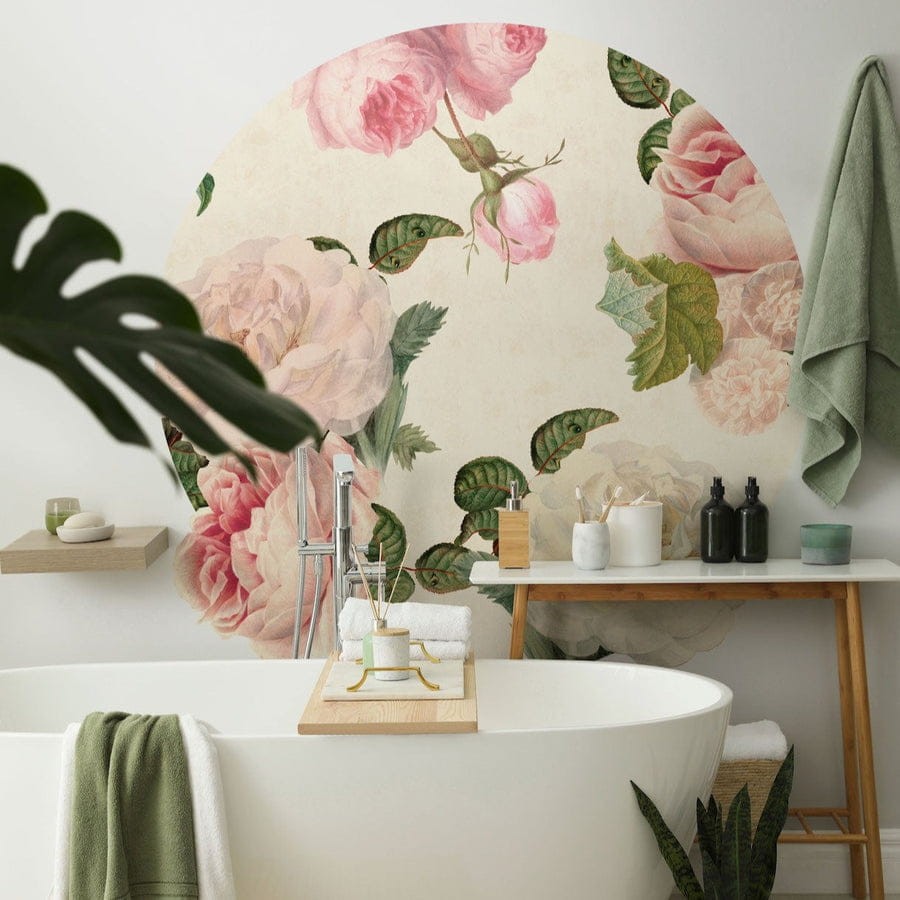 Wall Art Roses Cream - mural koło w róże