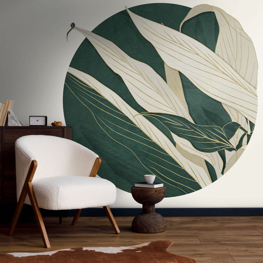 Wall Art Mirai - mural koło w duże liście
