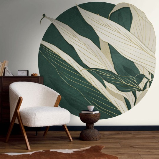 Wall Art Mirai - mural koło w duże liście