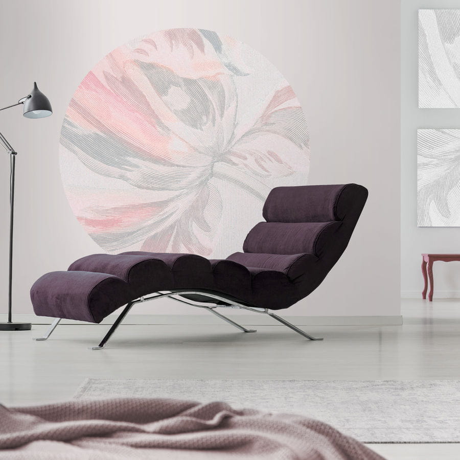 Wall Art Mirage - mural koło w delikatne liście