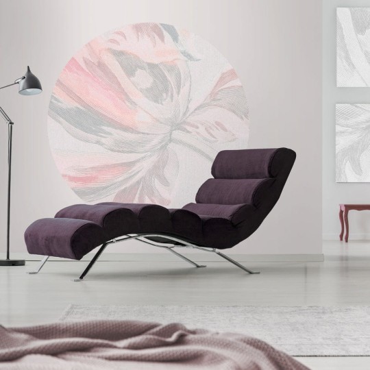 Wall Art Mirage - mural koło w delikatne liście