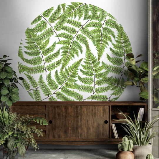 Wall Art Jurrasic - mural koło w liście
