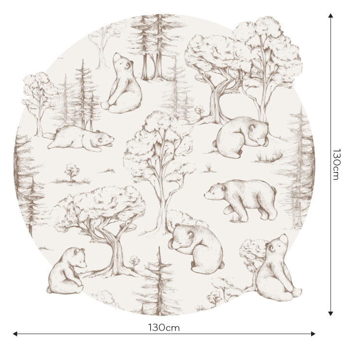 Wall Art Orso - mural koło dziecięcy w niedźwiadki