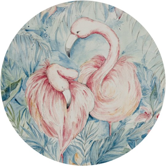 Wall Art Malibu - mural koło we flamingi