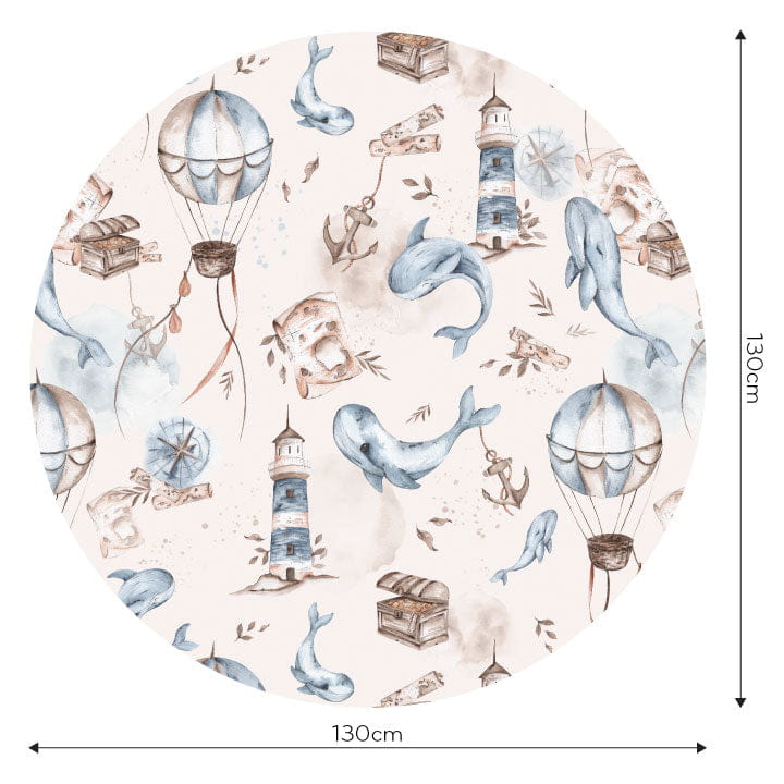 Wall Art Baleno - mural koło dla dzieci w morski motyw i balony