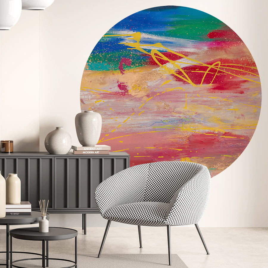 Wall Art Funky - mural koło w abstrakcyjnym stylu