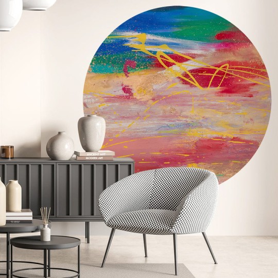Wall Art Funky - mural koło w abstrakcyjnym stylu