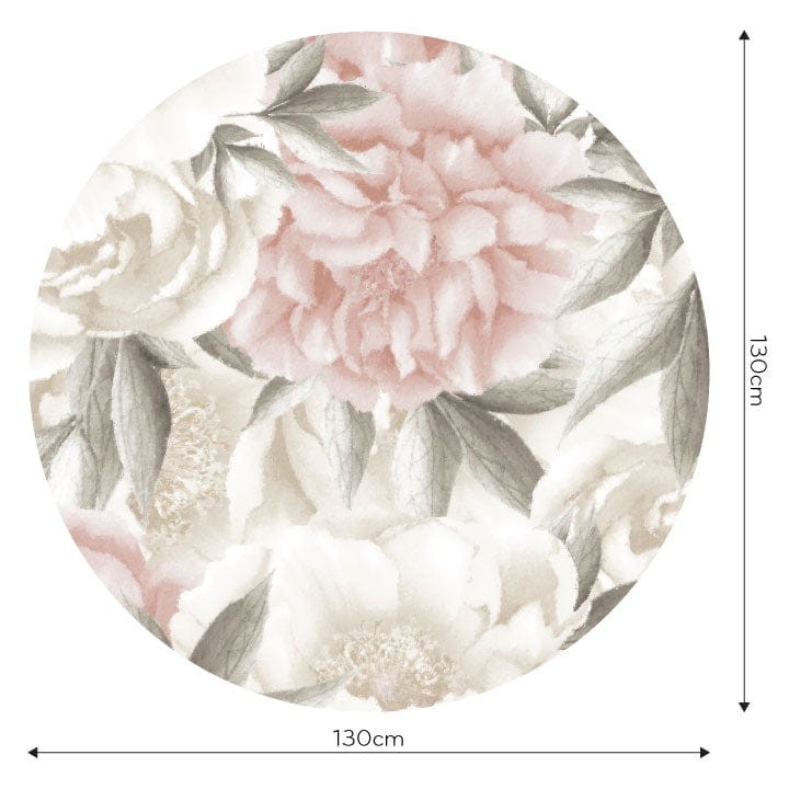 Wall Art Peony Light Big - mural koło w piwonie