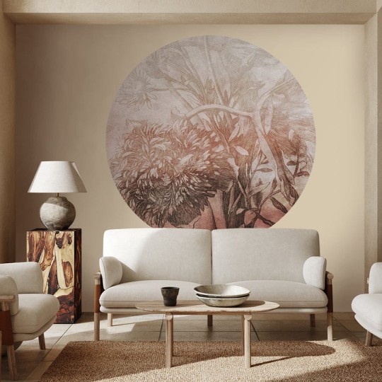 Wall Art Rust Ombre Flower - mural koło w motyw ombre i roślin