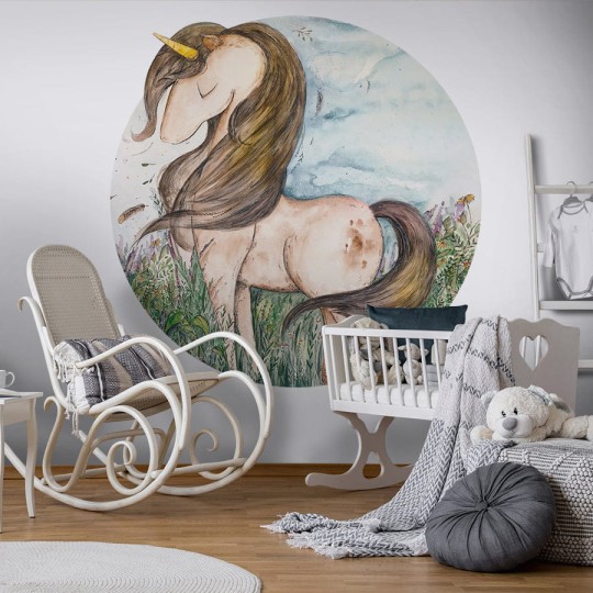 Wall Art Wild Unicorn II - mural koło dla dzieci w jednorożca