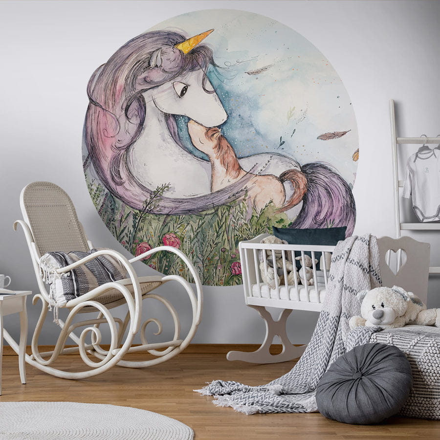 Wall Art Wild Unicorn I - mural koło dla dzieci w jednorożca