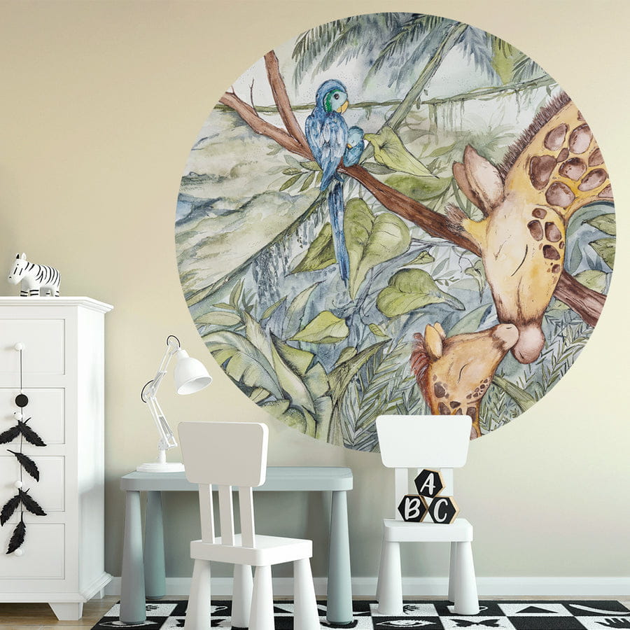 Wall Art Wild Life II - mural koło dla dzieci w dżunglę