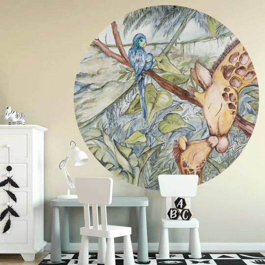 Wall Art Wild Life II - mural koło dla dzieci w dżunglę
