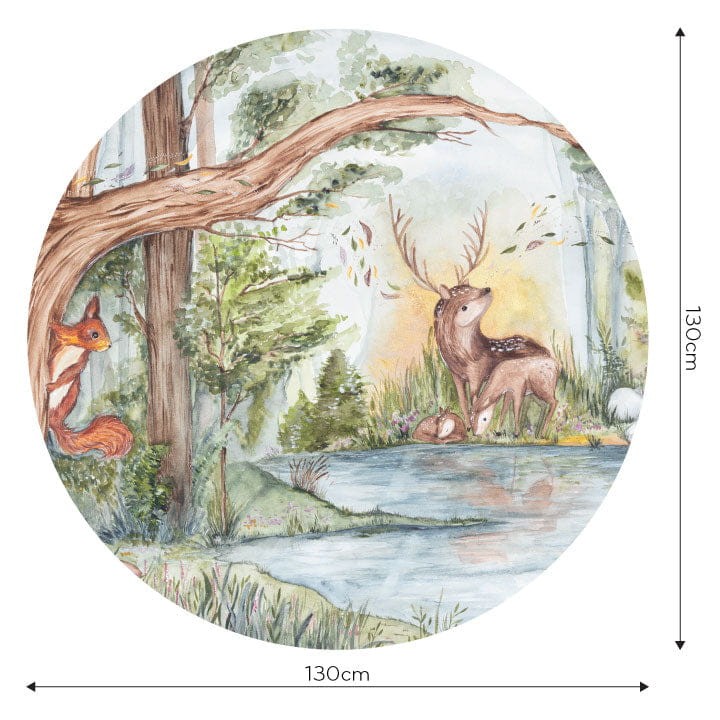 Wall Art Deer Friends - mural koło dla dzieci w jelenia