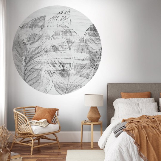 Wall Art Demeter - mural koło w naszkicowane liście