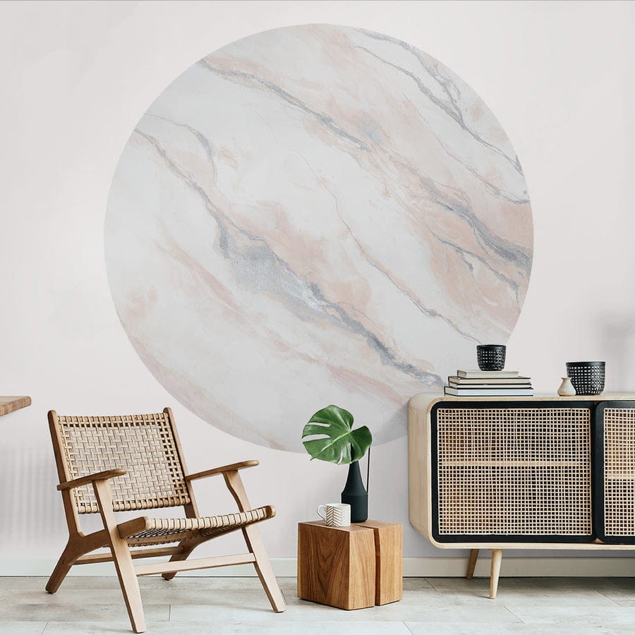 Wall Art Clarity Silver - mural koło w kamienny wzór