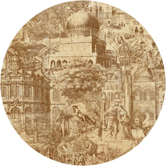 Wall Art Gulliver Rust - mural koło w krajobraz miejski