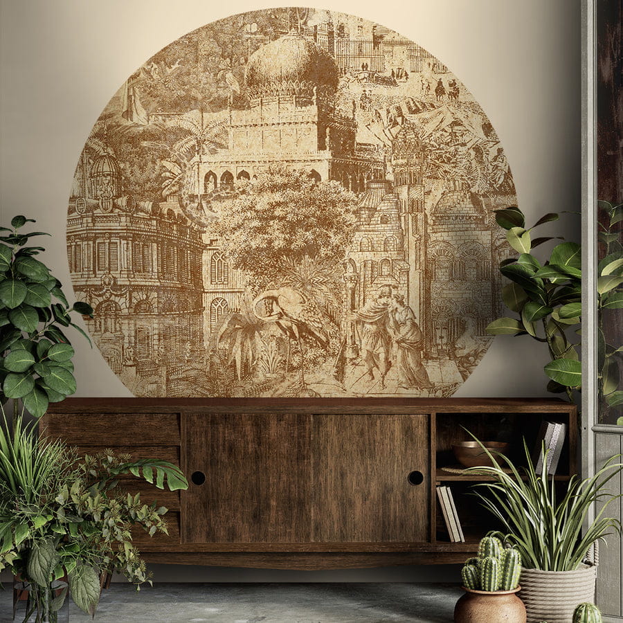 Wall Art Gulliver Rust - mural koło w krajobraz miejski