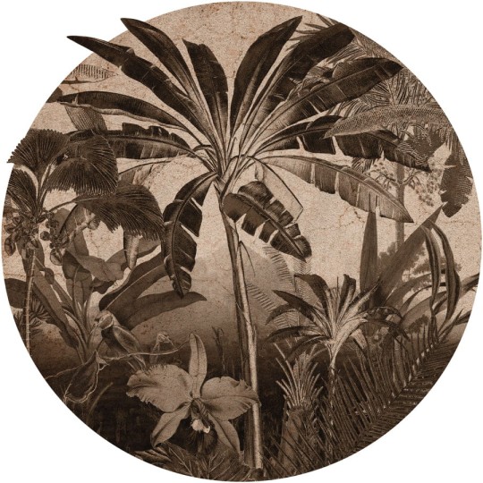 Wall Art Robinson Rust - mural koło w palmy