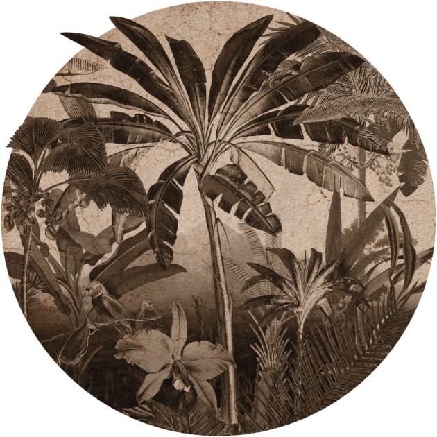 Wall Art Robinson Rust - mural koło w palmy