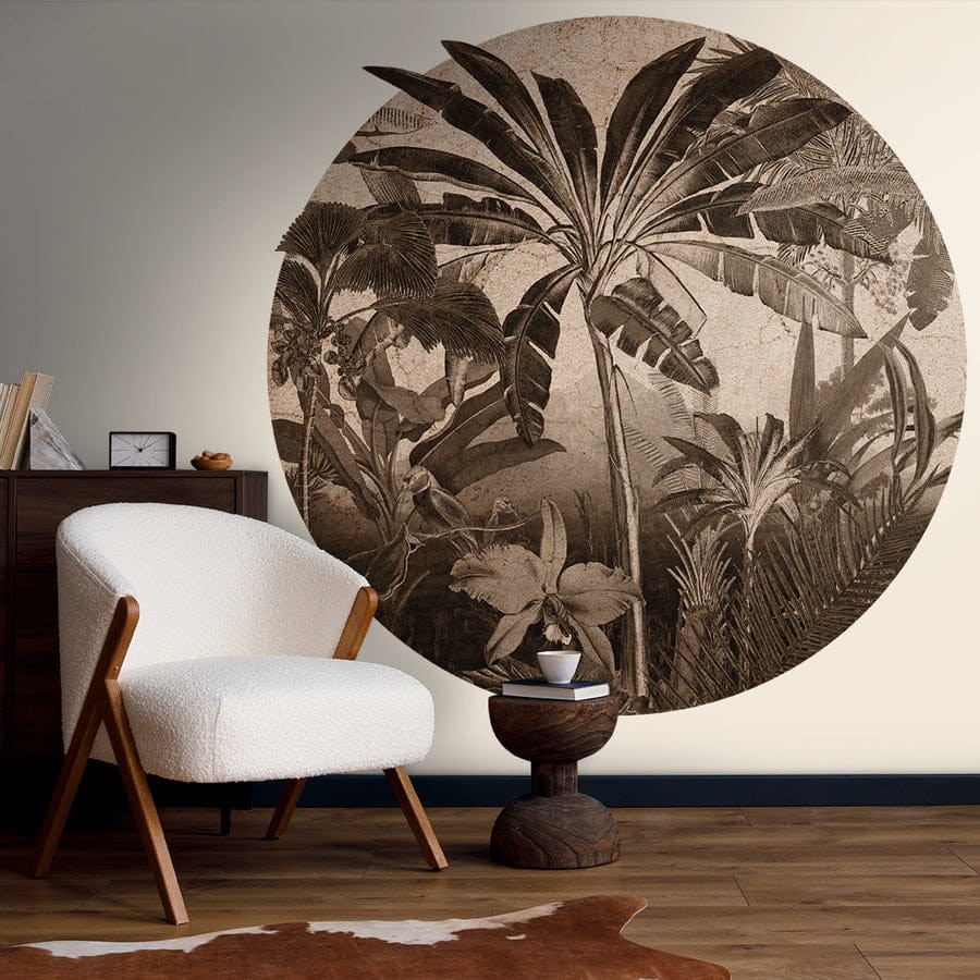 Wall Art Robinson Rust - mural koło w palmy