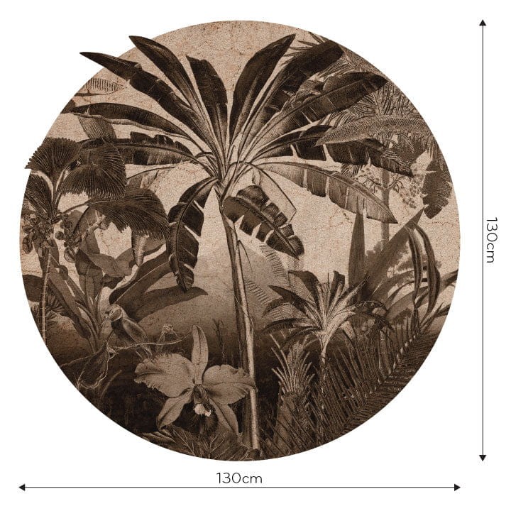 Wall Art Robinson Rust - mural koło w palmy