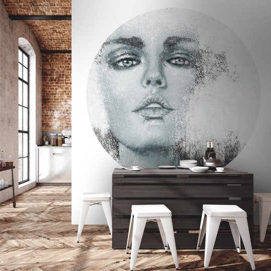 Wall Art Desire - mural koło w kobiecą twarz