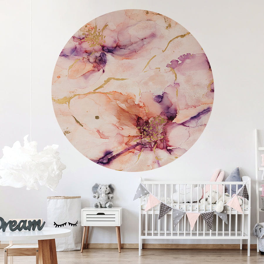 Wall Art Fascino - mural koło w akwarelowe kwiaty