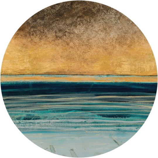 Wall Art Pecan - mural koło w morski pejzaż w abstrakcyjnym stylu