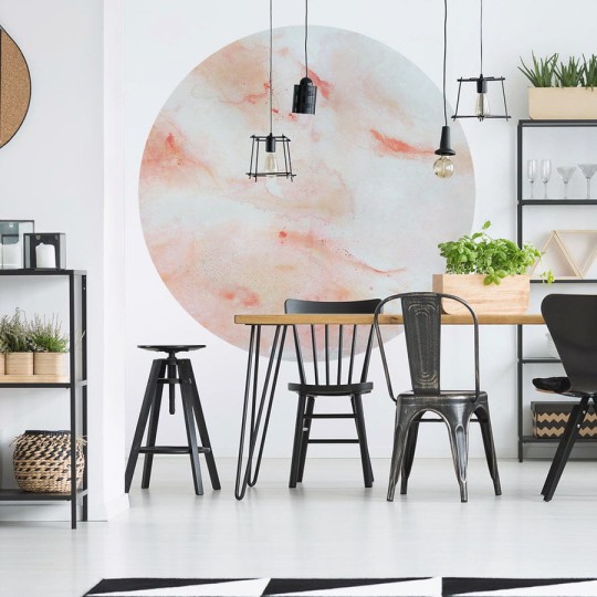 Wall Art Coral - mural koło w abstrakcyjnym stylu