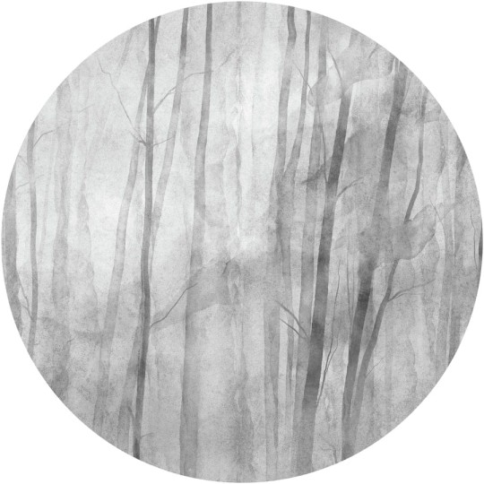 Wall Art Mori Grey - mural koło w drzewa