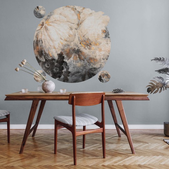 Wall Art Harmony Ash - mural koło w płatki kwiatów