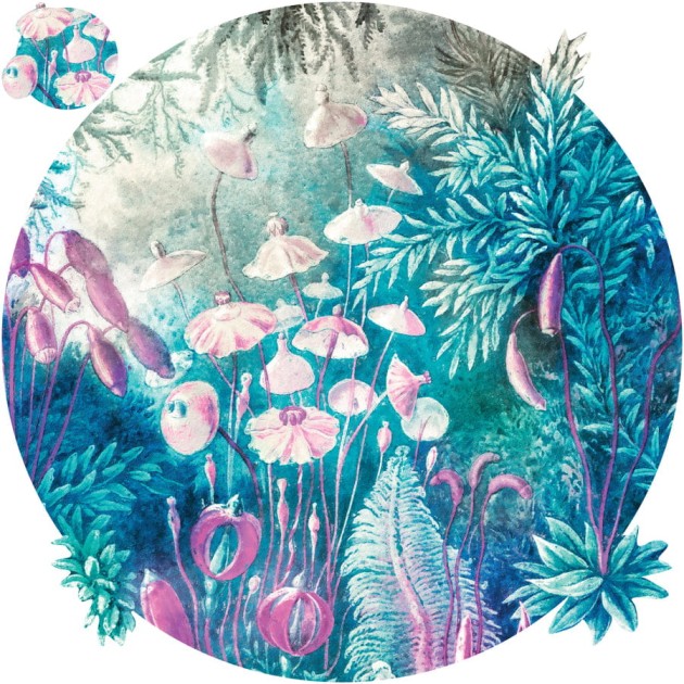 Wall Art Fairytale Blue - mural koło z motywem lasu