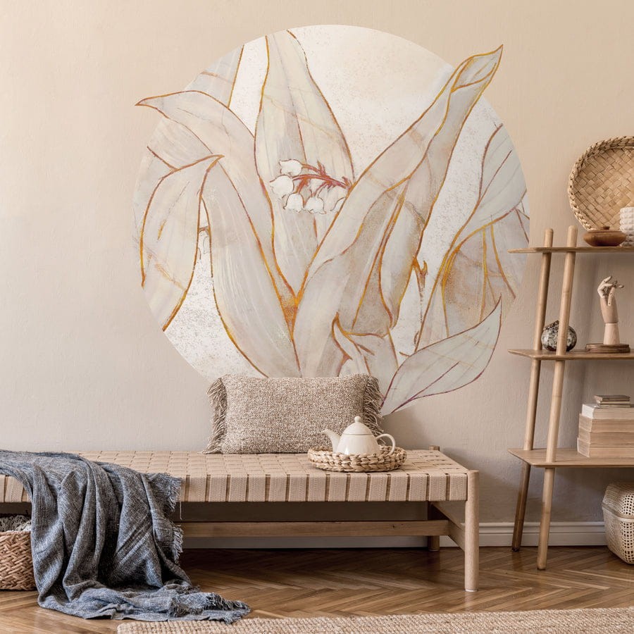 Wall Art Lirio - mural koło w konwalie w graficznym stylu