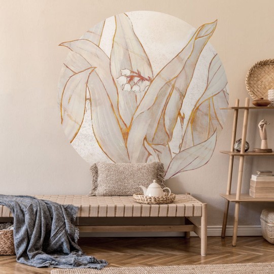 Wall Art Lirio - mural koło w konwalie w graficznym stylu