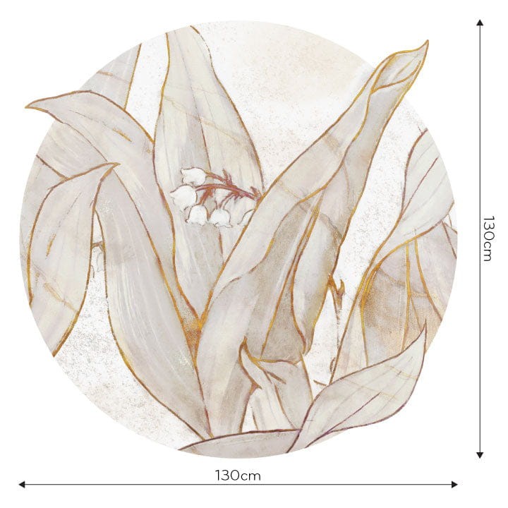 Wall Art Lirio - mural koło w konwalie w graficznym stylu