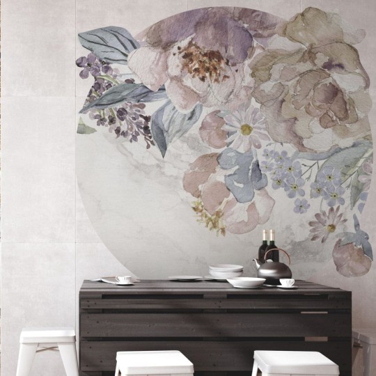 Wall Art Nettare - mural koło w duże kwiaty