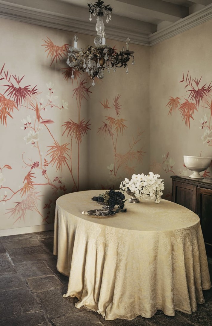 Sandberg S10421 Chinoiserie Garden Bamboo Grove Clay - mural bambusowy gaj