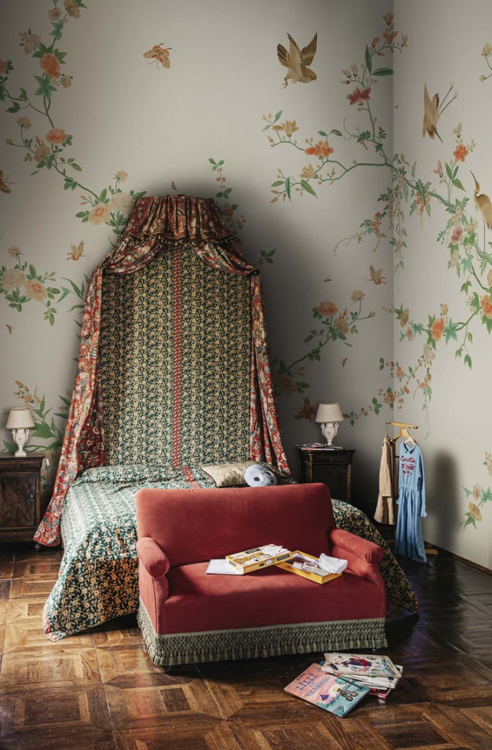 Sandberg S10424 Chinoiserie Garden Bloom Spring Green - mural w kwiaty