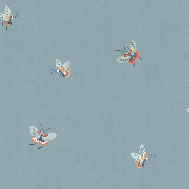 Sandberg S10448 Chinoiserie Garden Butterflies Misty Blue - tapeta w motyle