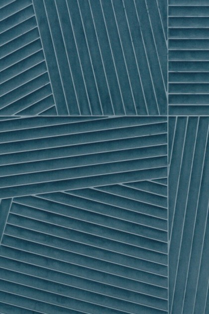 Arte 72530 Kanso Shibumi Azure - tapeta aksamitna imitująca płytki z ukośnymi paskami