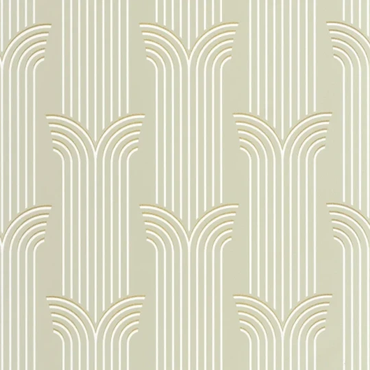Caselio 105297029 Elegance Glamour Vert amande dore - tapeta w łuki